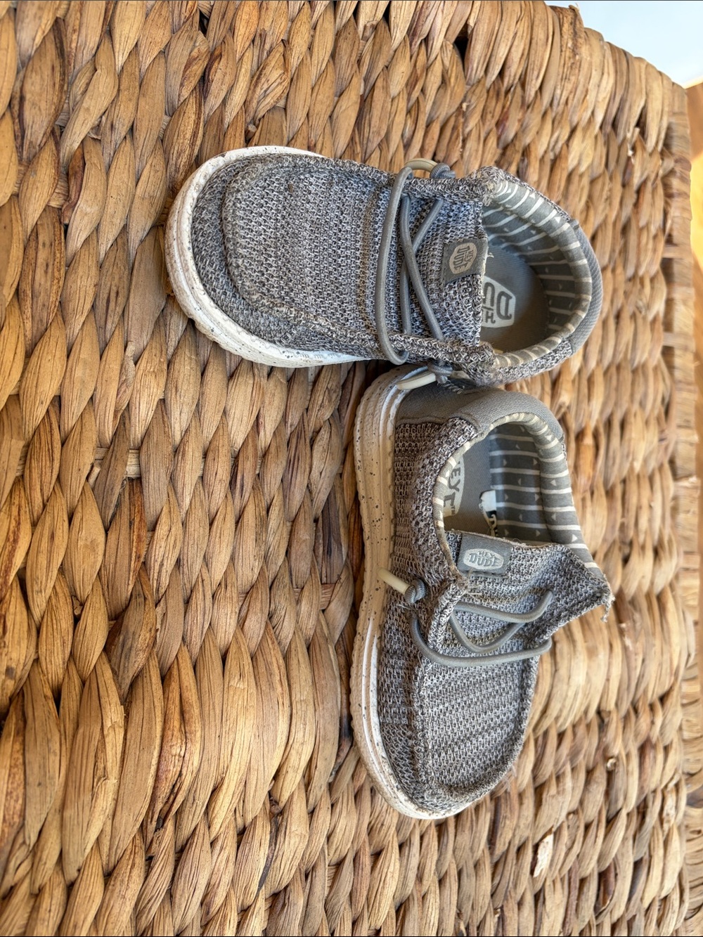 Hey Dude Toddler Grey Knit Slip-On Sneakers